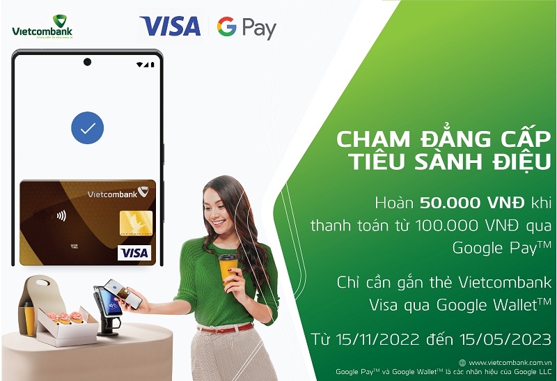 Vietcombank chính thức triển khai dịch vụ thanh toán qua Google Wallet cho thẻ Visa