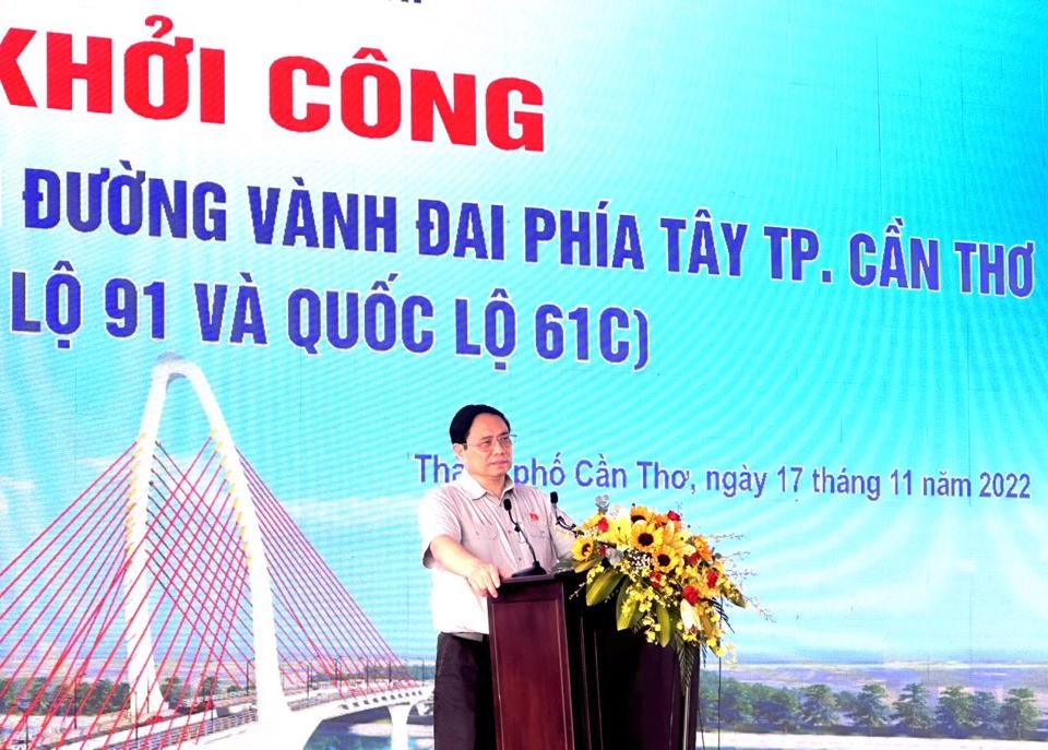 Thủ tướng dự Lễ khởi công xây dựng đường vành đai phía Tây thành phố Cần Thơ