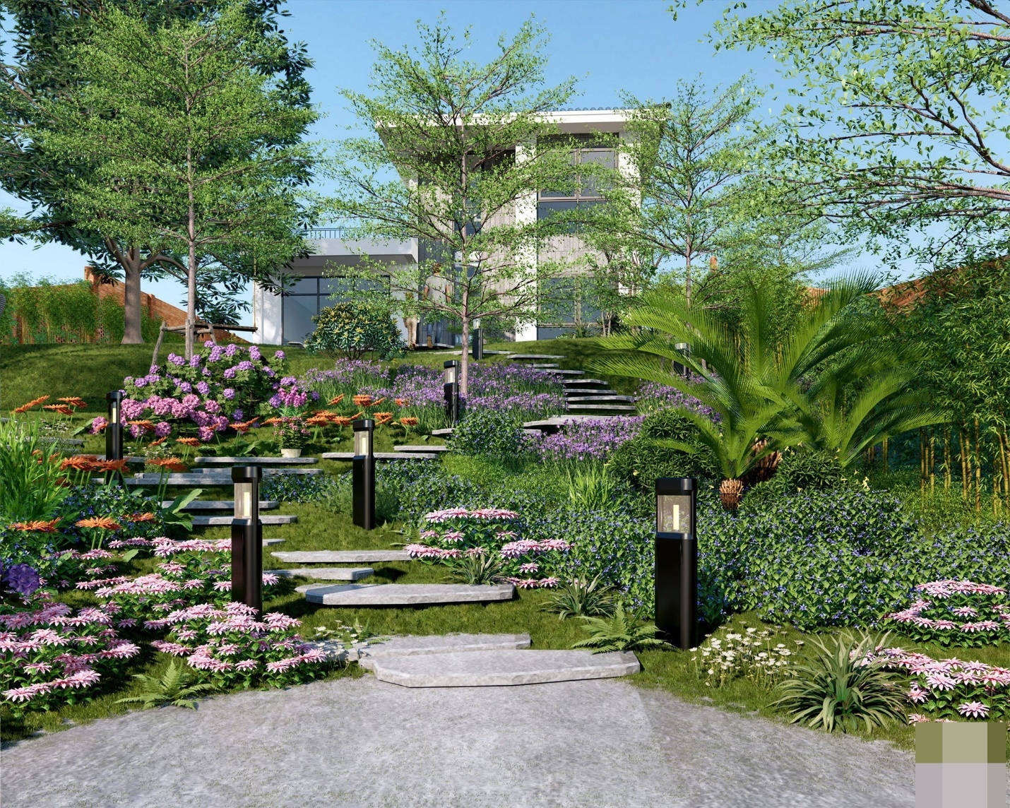 Villa ở trên đồi có view triệu đô, không gian bao phủ hoa cỏ thơm ngát