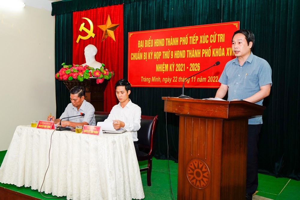 Hải Phòng: Chủ tịch UBND thành phố tiếp xúc cử tri tại phường Tràng Minh