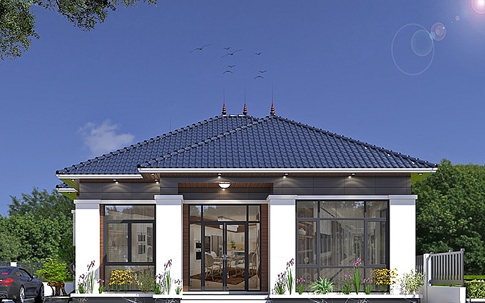 Nhà mái Nhật 1 tầng đông ấm, hè mát với công năng siêu hiện đại