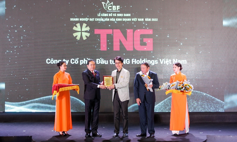 TNG Holdings Vietnam được vinh danh “Doanh nghiệp đạt chuẩn văn hóa kinh doanh Việt Nam”