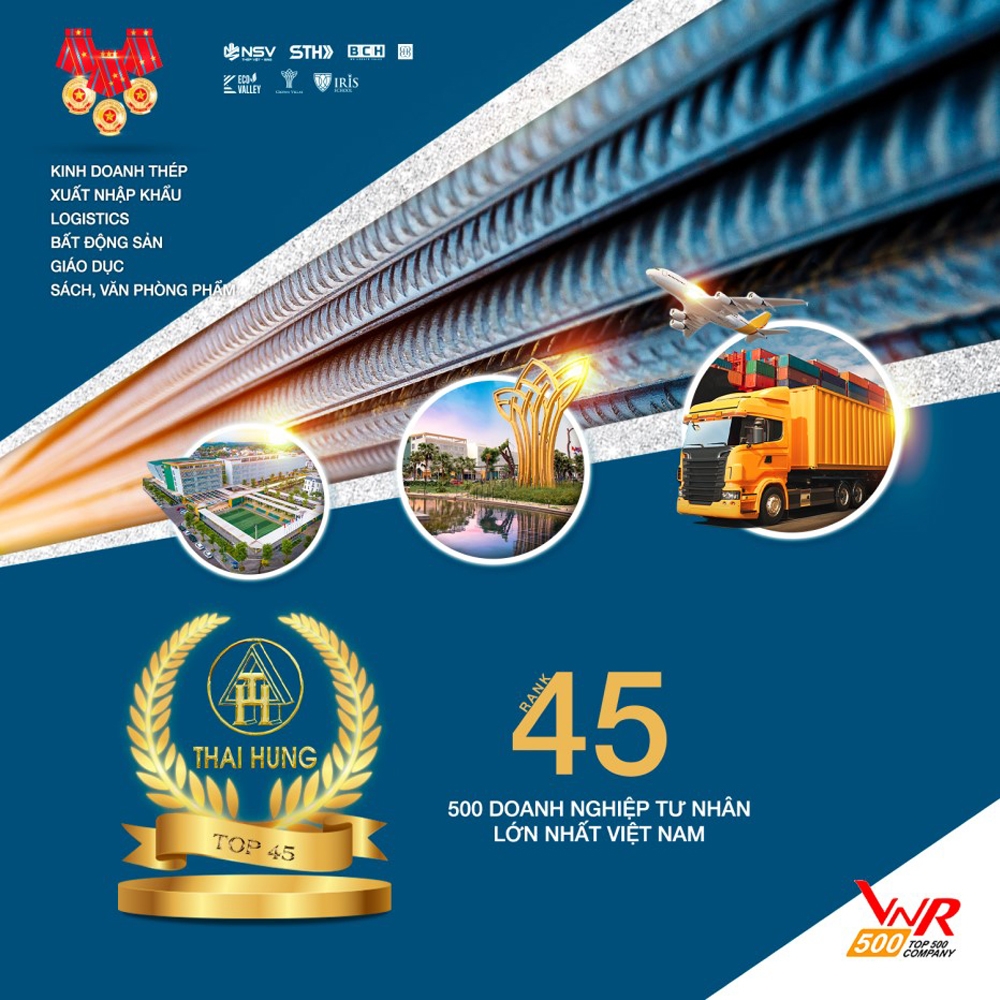 Công ty Cổ phần Thương mại Thái Hưng vươn lên vị trí số 45 trong Top 500 doanh nghiệp tư nhân lớn nhất Việt Nam