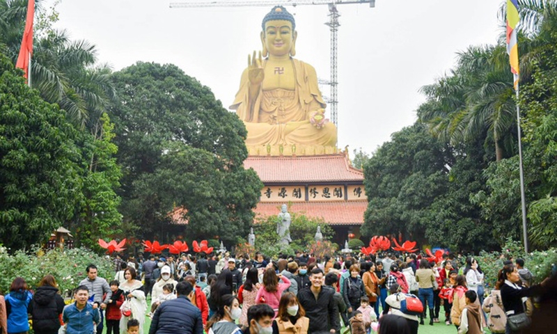 Ngôi chùa Hà Nội có tượng Phật cao bậc nhất Đông Nam Á đón vạn khách/ngày