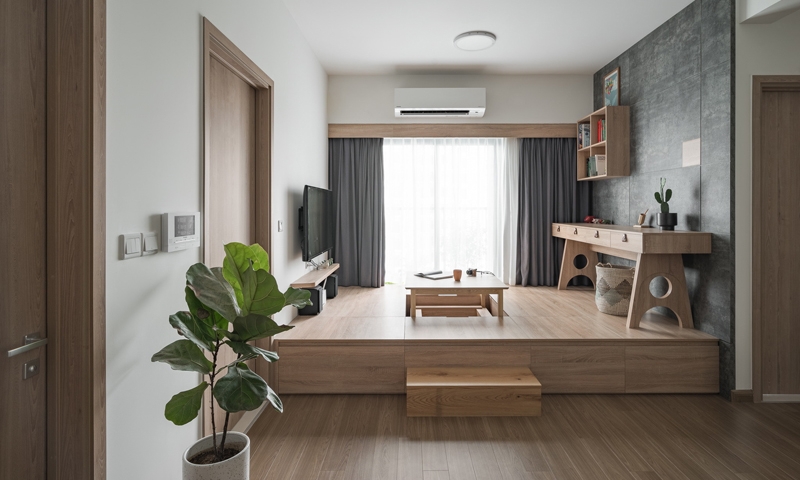 Khám phá căn hộ không sofa mang phong cách Muji tối giản