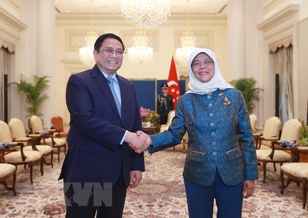 Thủ tướng Phạm Minh Chính hội kiến Tổng thống Singapore Halimah Yacob