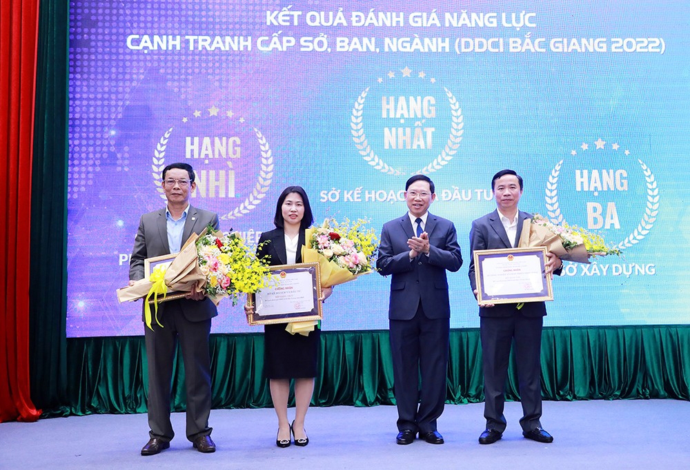 Sở Xây dựng Bắc Giang xếp thứ 3 trên bảng xếp hạng DDCI năm 2022 cấp sở, ban, ngành