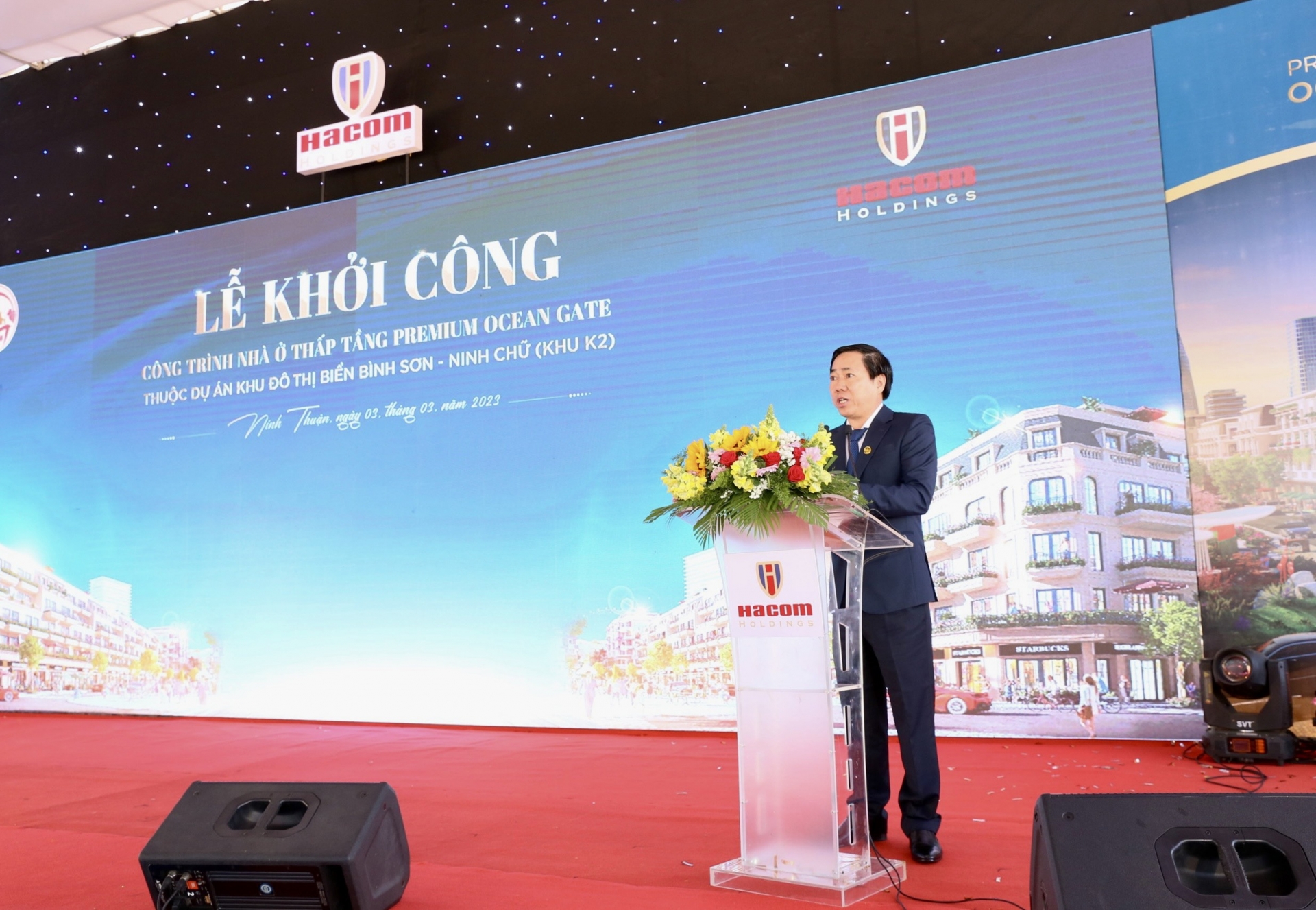 Ông Phan Tấn Cảnh - Phó Chủ tịch UBND tỉnh Ninh Thuận phát biểu tại buổi lễ.