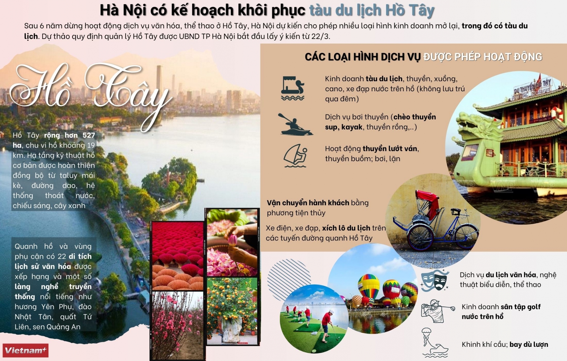 Hà Nội có kế hoạch khôi phục tàu du lịch Hồ Tây