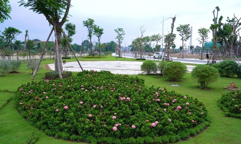 Hệ thống không gian mặt nước, cây xanh tạo nên diện mạo ấn tượng tại Khu đô thị Danko City.