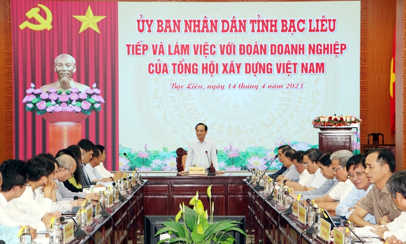 Doanh nghiệp Tổng Hội Xây dựng Việt Nam tìm kiếm cơ hội đầu tư tại Bạc Liêu