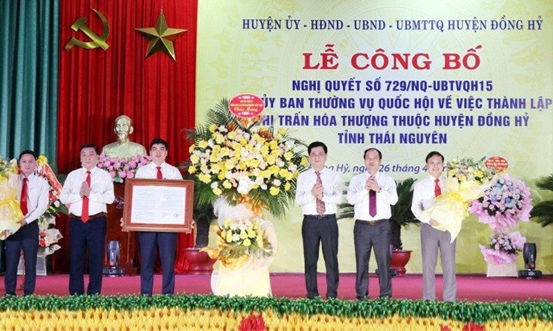 Thái Nguyên: Xã Hóa Thượng trở thành đô thị huyện lỵ Đồng Hỷ