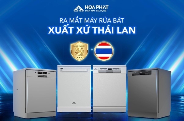 Hòa Phát ra mắt bộ sưu tập máy rửa bát xuất xứ Thái Lan, tiết kiệm 85% lượng nước tiêu thụ