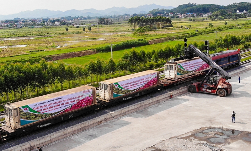 Bắc Giang: Lần đầu tiên vải thiều “xuất ngoại” qua ga liên vận quốc tế Kép