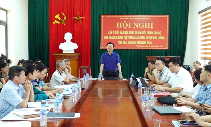 Phú Lương (Thái Nguyên): Lấy ý kiến điều chỉnh cục bộ quy hoạch thị trấn Giang Tiên