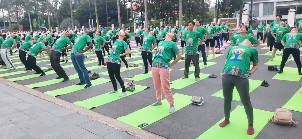 Đồng Tháp: 500 người tham gia đồng diễn Ngày quốc tế Yoga “Một thế giới, một sức khỏe chung”