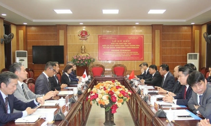Ký kết ghi nhớ đầu tư hạ tầng khu công nghiệp giữa tỉnh Thanh Hóa và Tập đoàn Sumitomo Corporation