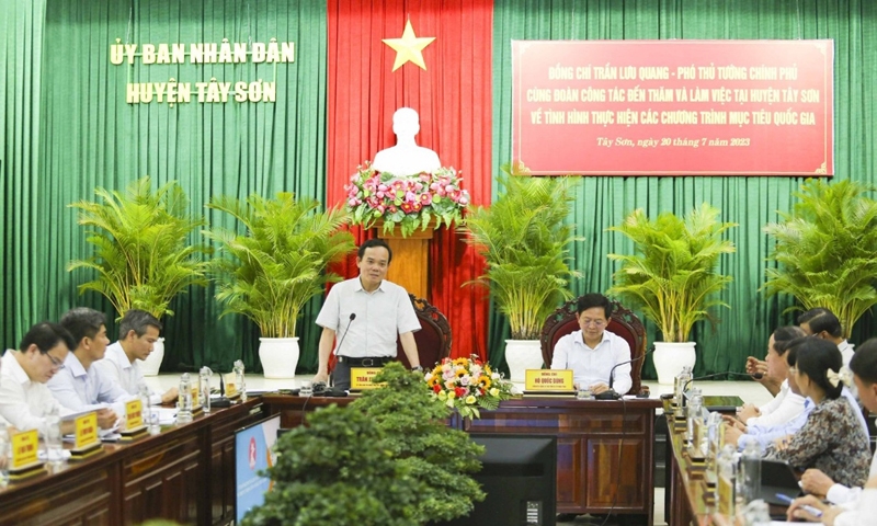 Phó Thủ tướng Trần Lưu Quang kiểm tra thực hiện các chương trình mục tiêu quốc gia tại Bình Định