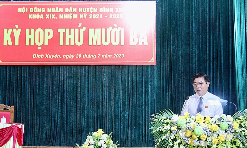 Vĩnh Phúc: HĐND huyện Bình Xuyên khóa XIX, nhiệm kỳ 2021-2026 tổ chức Kỳ họp thứ 13