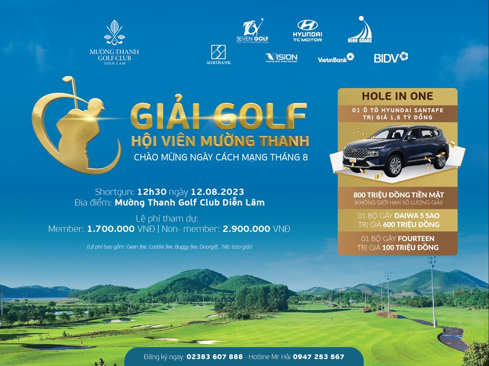 Chính thức nhận đăng ký tham gia giải Golf hội viên Mường Thanh tại Mường Thanh Golf Club Diễn Lâm