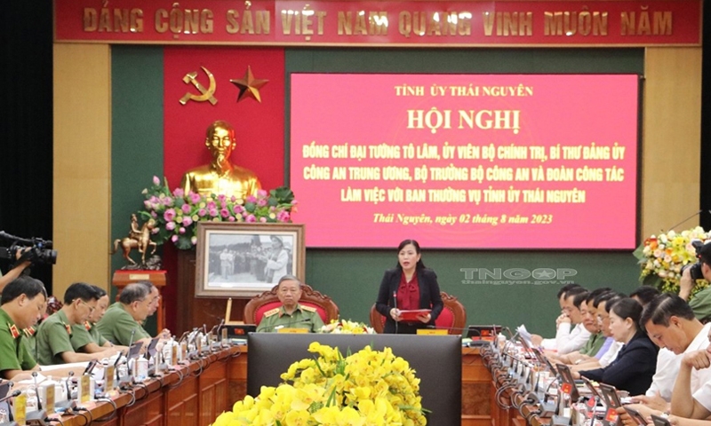 Đại tướng Tô Lâm: Đảm bảo an ninh trật tự là tiền đề quan trọng cho sự phát triển toàn diện của tỉnh Thái Nguyên