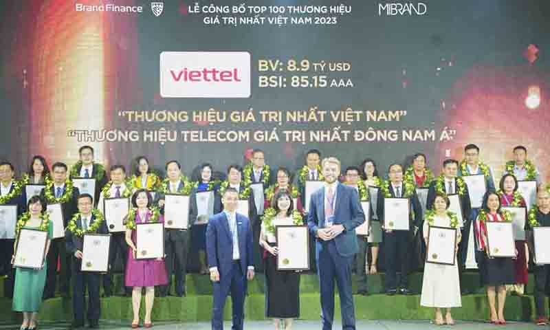Viettel tiếp tục được công nhận là thương hiệu giá trị nhất Việt Nam năm 2023