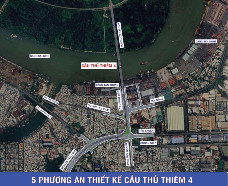 Tĩnh không cầu Thủ Thiêm 4 sẽ ảnh hưởng như nào tới khu vực cảng Sài Gòn