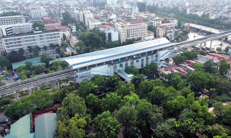 Đã hoàn thành 8 nhà ga trên cao tuyến đường sắt đô thị Nhổn - ga Hà Nội