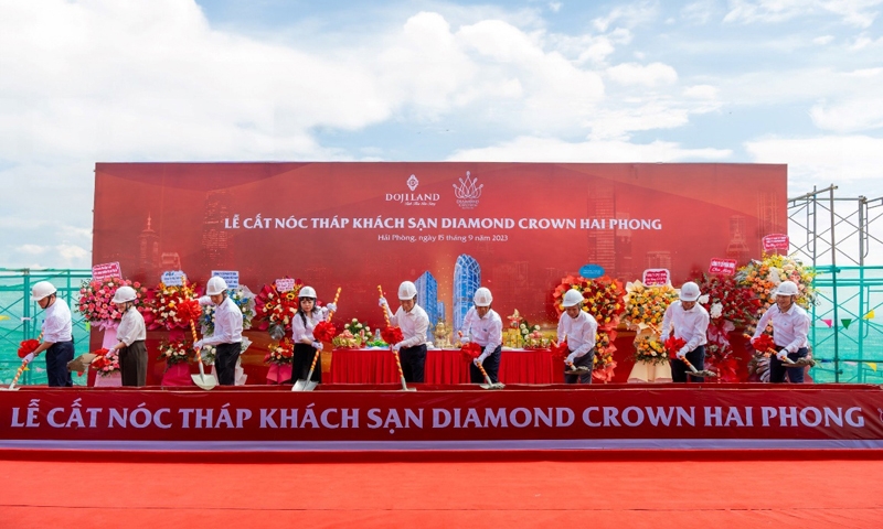 DOJILAND cất nóc tòa tháp Khách sạn Diamond Crown Hai Phong