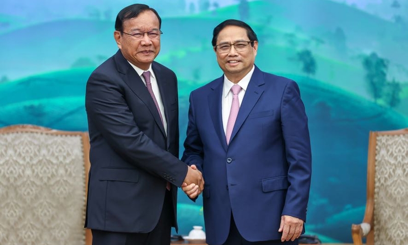 Thủ tướng Phạm Minh Chính tiếp Trưởng ban đối ngoại Đảng nhân dân Campuchia