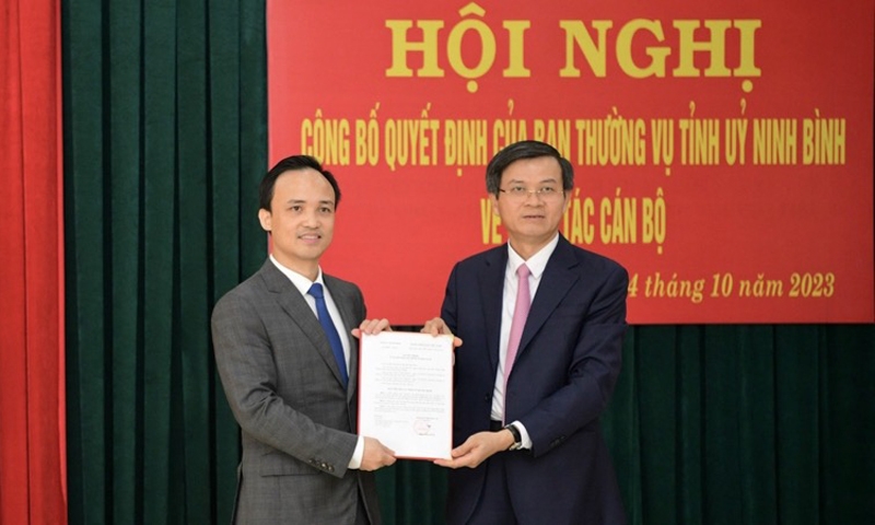 Ninh Bình: Giám đốc Sở Xây dựng được điều động giữ chức Bí thư Huyện uỷ Yên Mô
