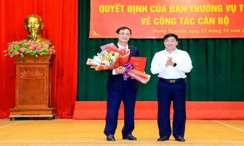 Nghệ An: Điều động Giám đốc Sở Xây dựng giữ chức Bí thư Huyện ủy Hưng Nguyên