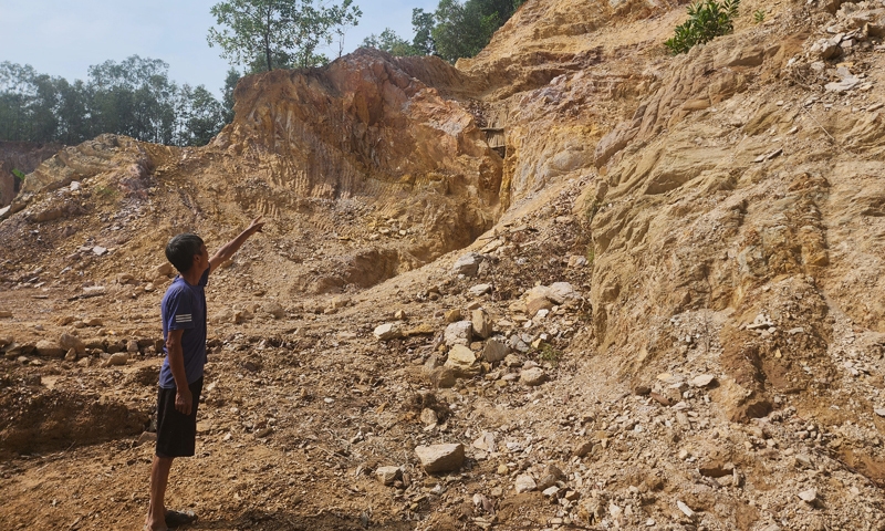 Hậu Lộc (Thanh Hóa): Núi Thiều bị khai thác nham nhở gây sạt lở, tiềm ẩn nguy cơ mất an toàn với người dân