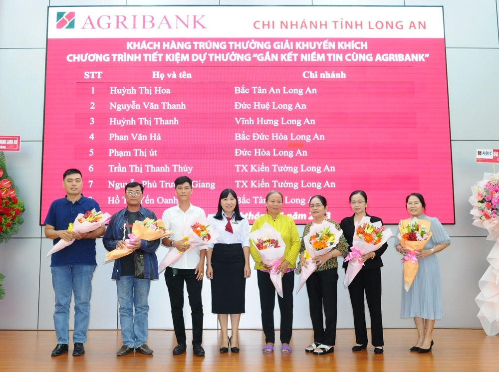 Agribank Chi nhánh tỉnh Long An: Gửi tiết kiệm trúng 300 triệu đồng