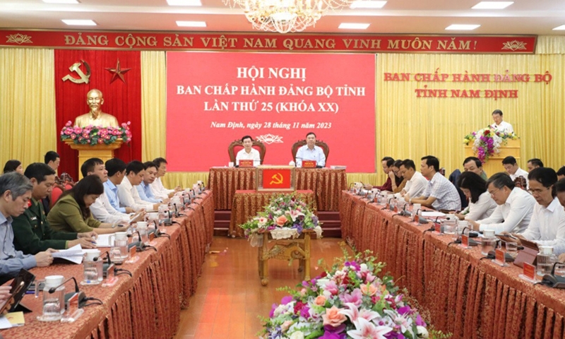 Nam Định: Tổ chức Hội nghị Ban Chấp hành Đảng bộ tỉnh mở rộng lần thứ 25