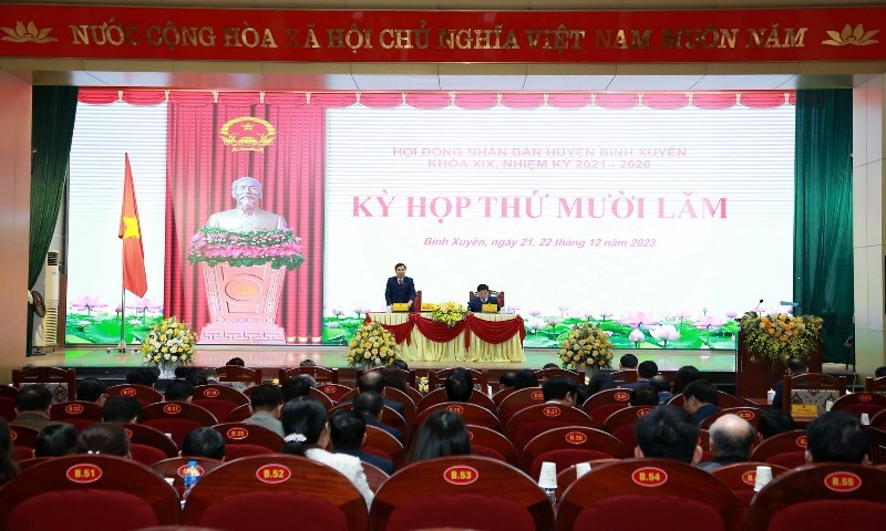 Vĩnh Phúc: HĐND huyện Bình Xuyên khoá XIX, nhiệm kỳ 2021 – 2026 tổ chức Kỳ họp thứ 15