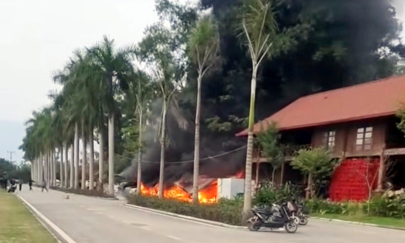 Phú Thọ: Khu du lịch nghỉ dưỡng Vườn Vua cháy thiệt hại hơn 2 tỷ đồng