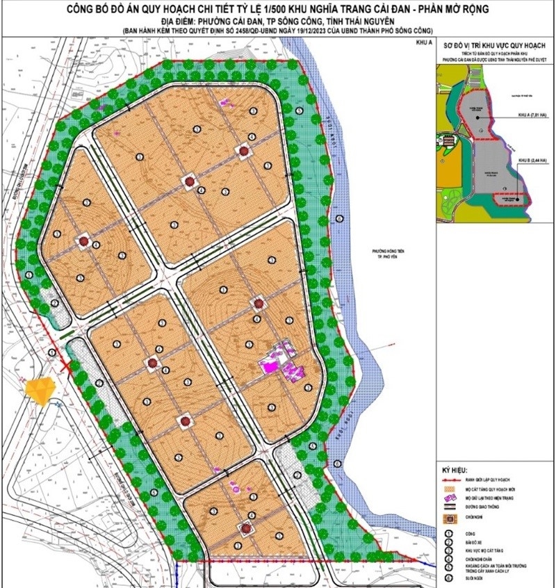 Sông Công (Thái Nguyên): Công bố Quy hoạch chi tiết phần mở rộng Khu nghĩa trang Cải Đan