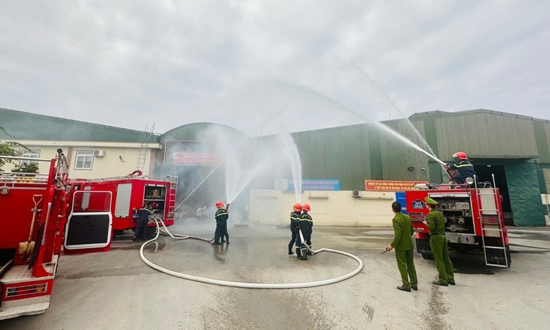 Hà Tĩnh: Tổ chức diễn tập phòng cháy, chữa cháy dịp giáp Tết tại doanh nghiệp