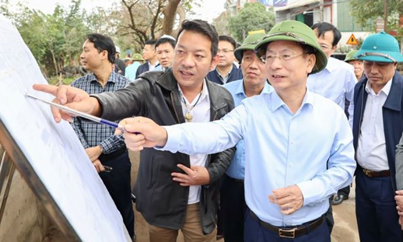 Nam Định: Chủ tịch UBND tỉnh kiểm tra tiến độ dự án giao thông trọng điểm