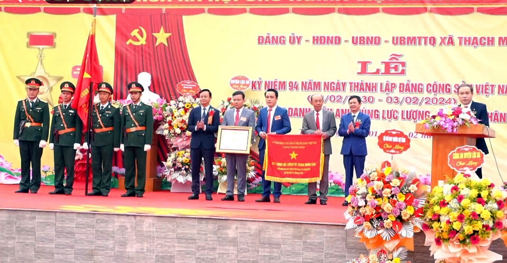 Lộc Hà (Hà Tĩnh): Xã Thạch Mỹ đón nhận danh hiệu Anh hùng lực lượng vũ trang nhân dân