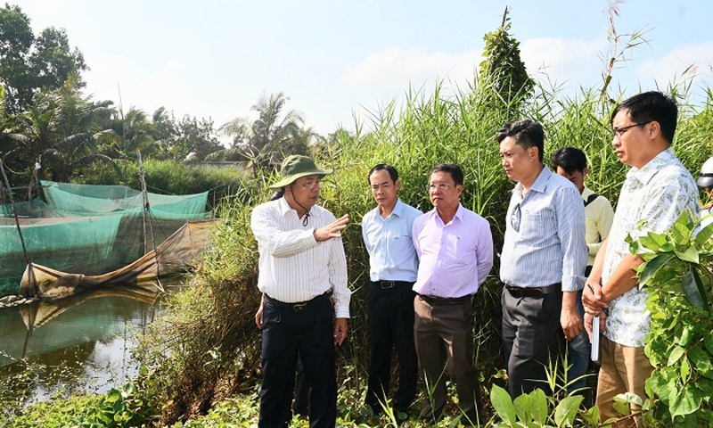 Bí thư Tỉnh ủy Cà Mau thị sát khu vực sụt lún nghiêm trọng trên địa bàn huyện Trần Văn Thời