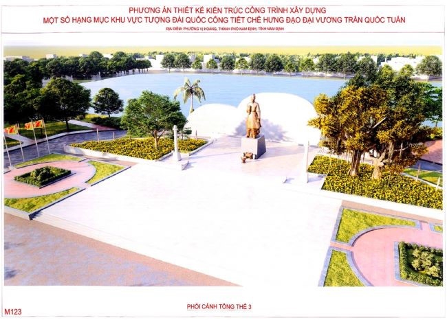 Nam Định: Dự kiến hoàn thành Tượng đài Quốc công Tiết chế Hưng Đạo Đại vương Trần Quốc Tuấn (giai đoạn 2) vào tháng 10/2025