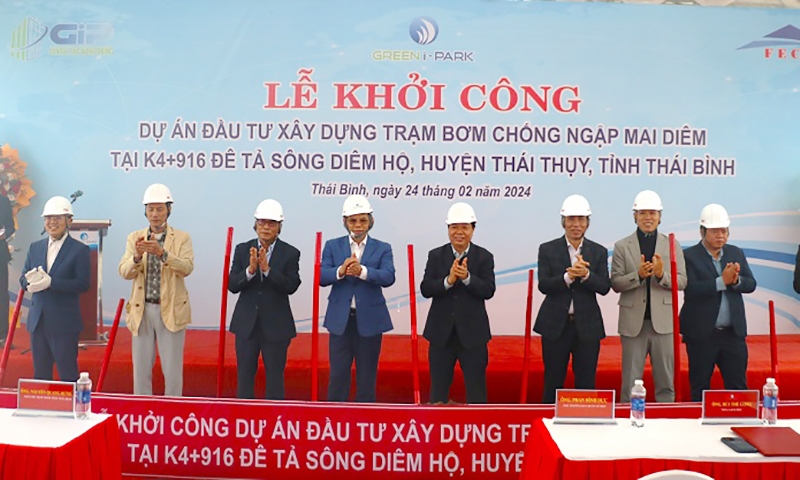 Thái Bình: Green i - Park đầu tư xây dựng trạm bơm chống ngập Mai Diêm