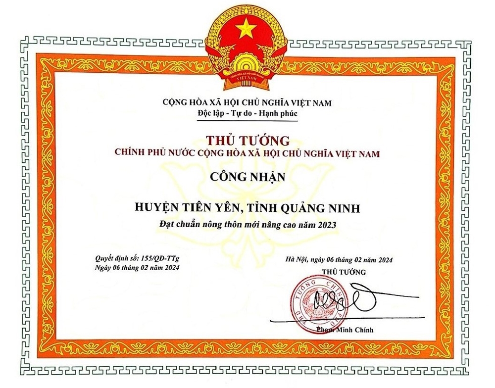 Tiên Yên (Quảng Ninh): Huyện thứ hai toàn quốc đạt chuẩn nông thôn mới nâng cao