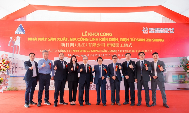 DELTA Group động thổ dự án Nhà máy sản xuất và gia công linh kiện Shin Zu Shing