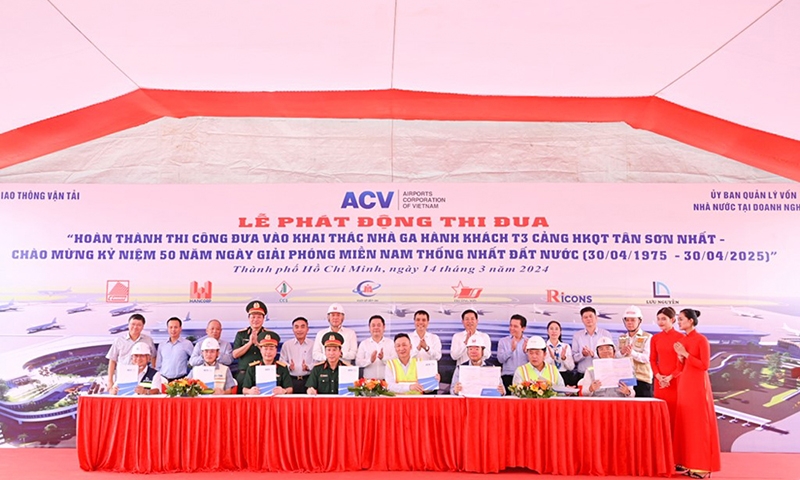 Phát động thi đua hoàn thành Dự án Nhà ga T3 Cảng hàng không quốc tế Tân Sơn Nhất