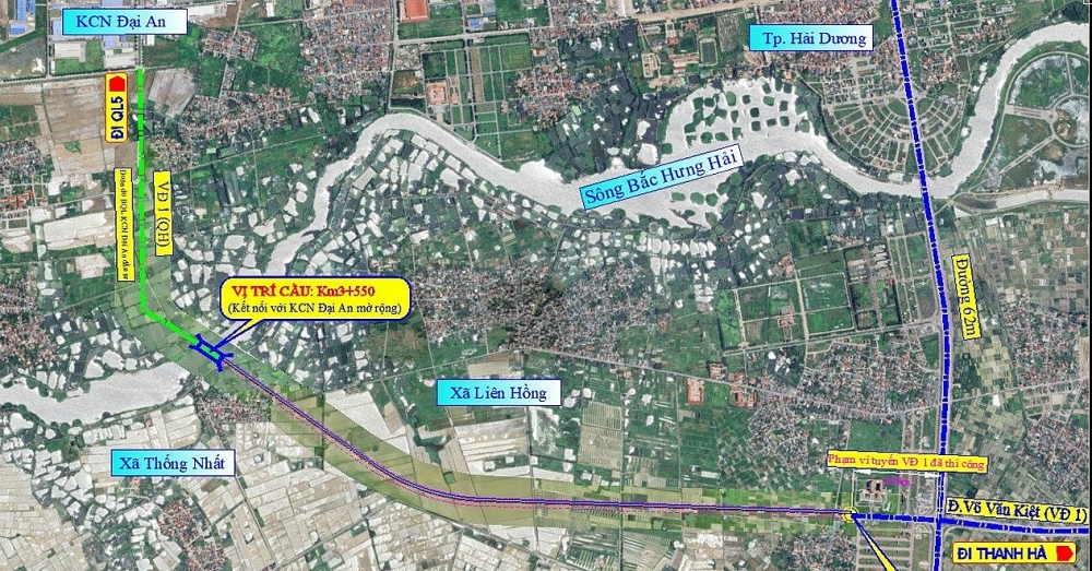 Hải Dương: Công ty Cổ phần Đại An đề xuất tài trợ cầu vượt sông Kim Sơn