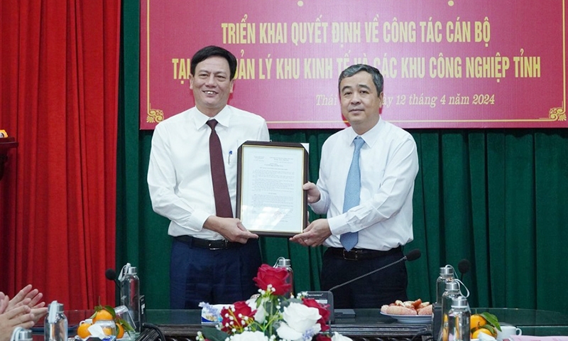 Thái Bình: Điều động, bổ nhiệm Trưởng Ban Quản lý Khu kinh tế và các Khu công nghiệp tỉnh