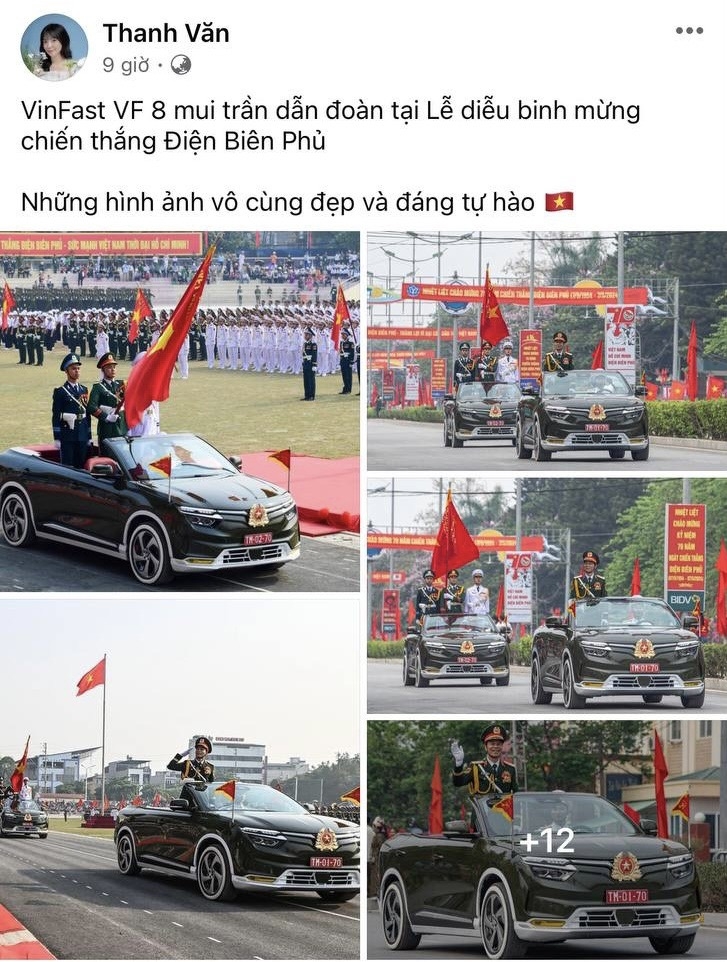 Người Việt thích thú, tự hào với hình ảnh xe mui trần VinFast dẫn đoàn tại Lễ diễu binh